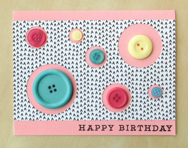 Button Circle Easy Birthday Card