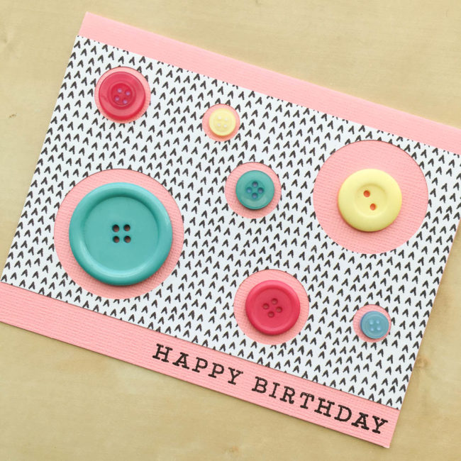 Button Circle Easy Birthday Card