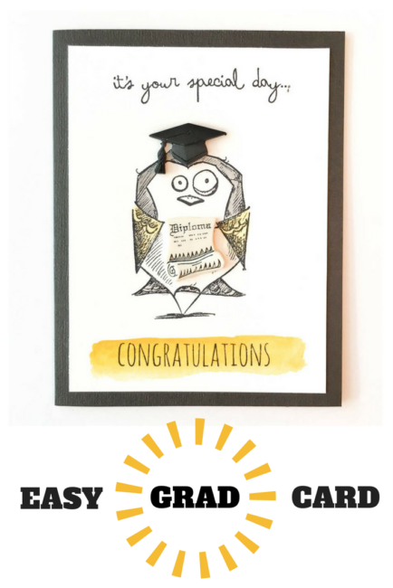 Easy Graduation Card using 3D buttons from www.buttonsgaloreandmore.com