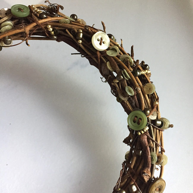 rustic vine wreath close-up