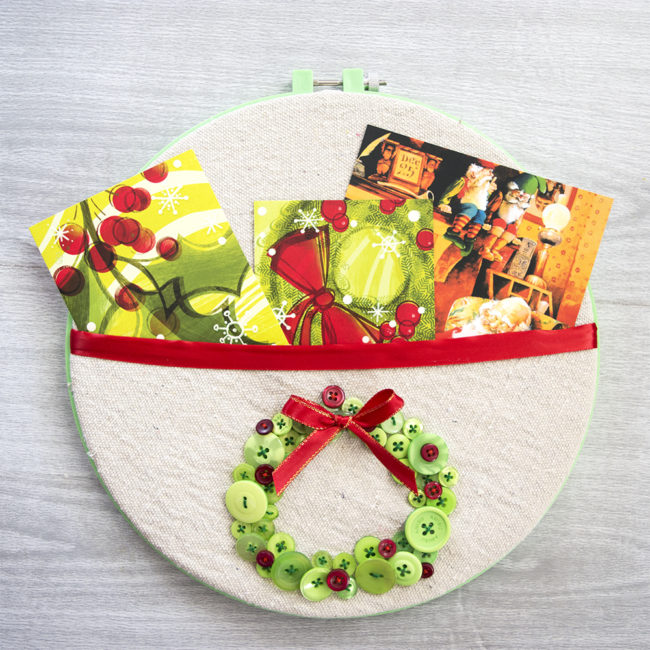 Christmas in July Embroidery Hoop Card Holder