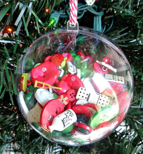 A Christmas tree overloaded with a hodgepodge of sentimental ornaments  accumulated over the years