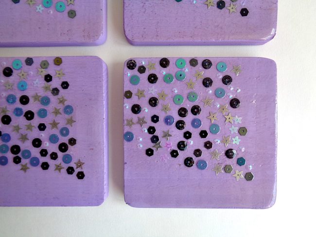 DIY Sequin Coaster Set