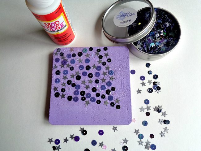 DIY Sequin Coaster Set