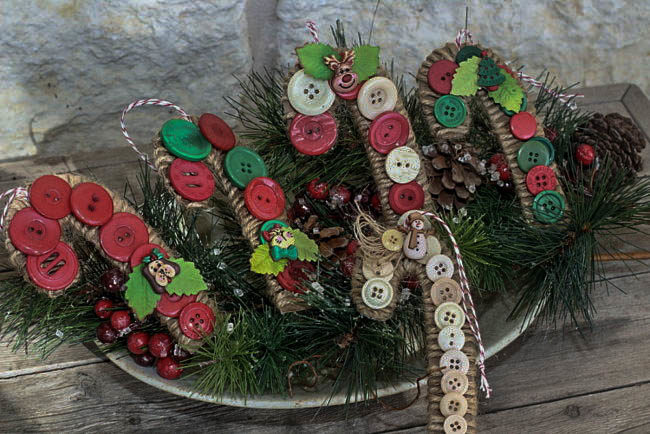 DIY candy cane ornaments