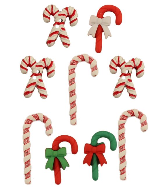 3D Candy Cane Buttons