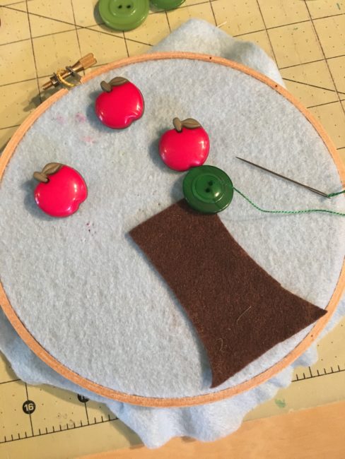 learn to sew fall hoop project