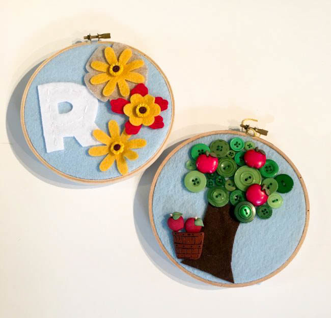learn to sew fall hoop project