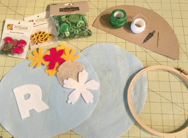 learn to sew with a fall hoop project