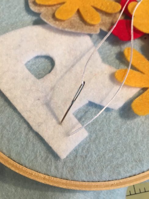 learn to sew fall hoop project