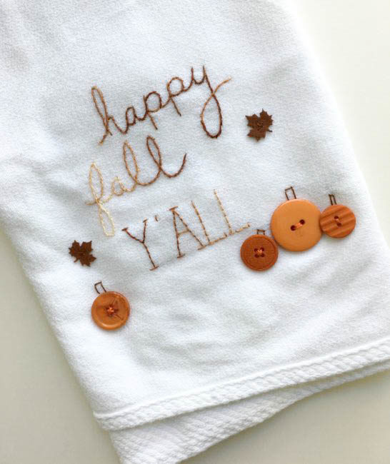 DIY fall tea towel