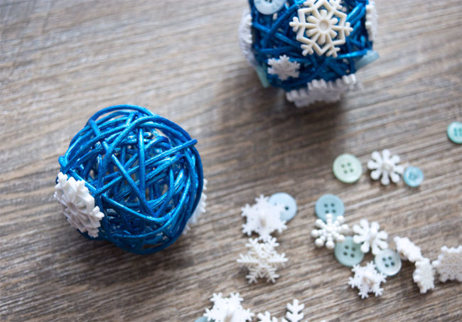 Snowflake Button Ornaments