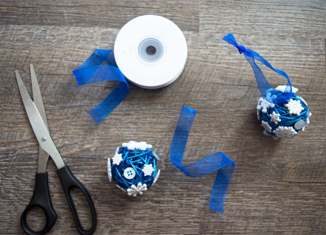 Ribbon Button Snowflake Ornaments